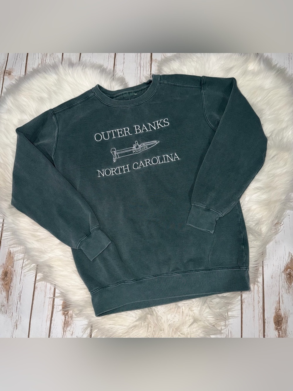 Outer Banks North Carolina Crewneck Sweatshirt - Dark Green